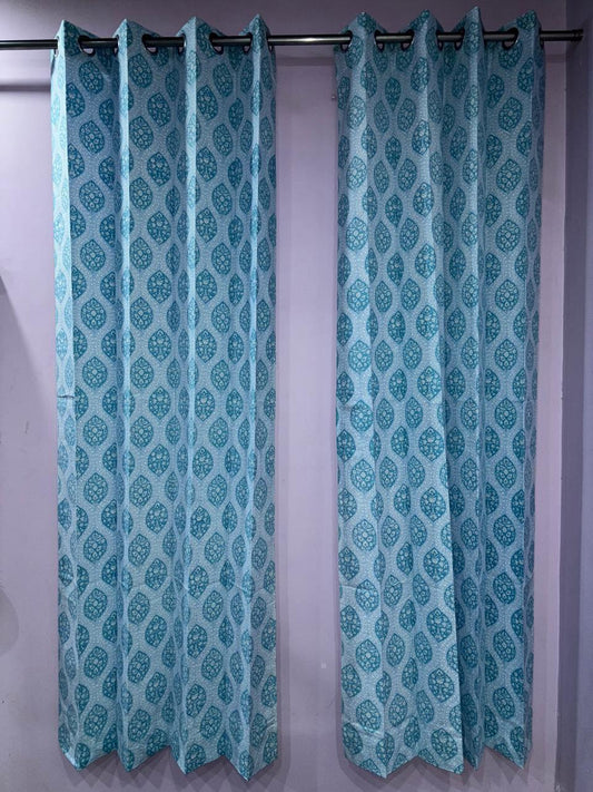 Pure Cotton Hand Block Print Curtains | South Murgan Fabric Curtains | 4'x5', 4'x7', 4'x9' Sizes (2 pcs) | Custom Curtains | The Handblock Jaipur
