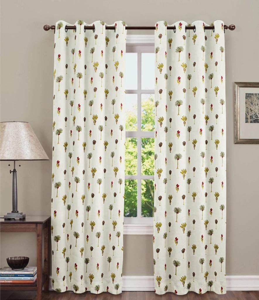 Pure Cotton Hand Block Print Curtains | South Murgan Fabric Curtains | 4'x5', 4'x7', 4'x9' Sizes (2 pcs) | Custom Curtains | The Handblock Jaipur