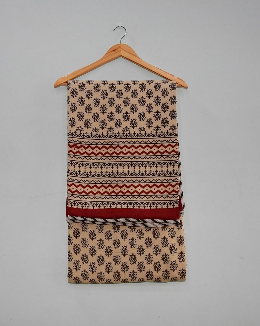 Handblock Cotton Dohar Single Bed 60x90 | 3 Layer Pure Cotton Falaline Lightweight Summer Blanket | Handmade by The Handblock Jaipur