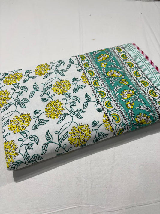 King Size Cotton Dohar 90×108 | 3 Layer Reversible Handblock Printed Double Bed Dohar | Pure Cotton Summer Quilt | Lightweight AC Dohar by The Handblock Jaipur