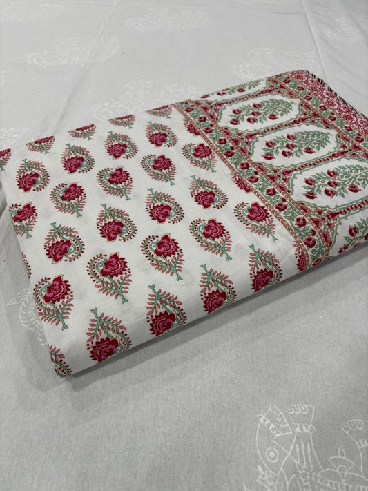 King Size Cotton Dohar 90×108 | 3 Layer Reversible Handblock Printed Double Bed Dohar | Pure Cotton Summer Quilt | Lightweight AC Dohar by The Handblock Jaipur