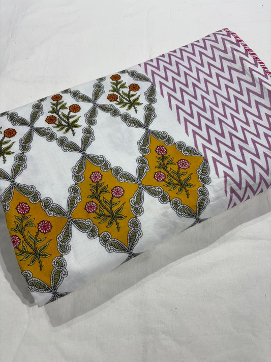 King Size Cotton Dohar 90×108 | 3 Layer Reversible Handblock Printed Double Bed Dohar | Pure Cotton Summer Quilt | Lightweight AC Dohar by The Handblock Jaipur