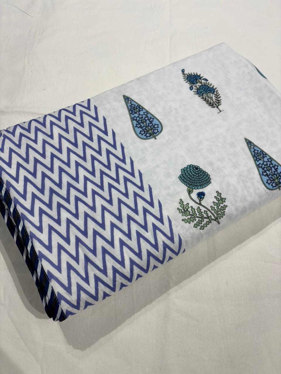 King Size Cotton Dohar 90×108 | 3 Layer Reversible Handblock Printed Double Bed Dohar | Pure Cotton Summer Quilt | Lightweight AC Dohar by The Handblock Jaipur