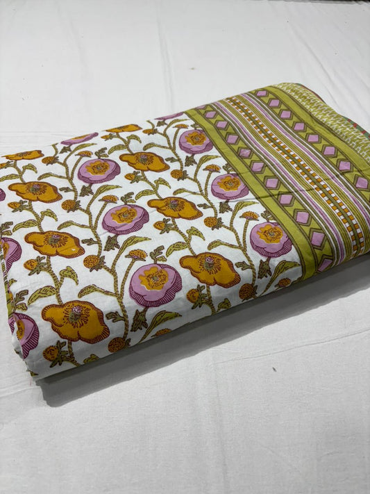 King Size Cotton Dohar 90×108 | 3 Layer Reversible Handblock Printed Double Bed Dohar | Pure Cotton Summer Quilt | Lightweight AC Dohar by The Handblock Jaipur