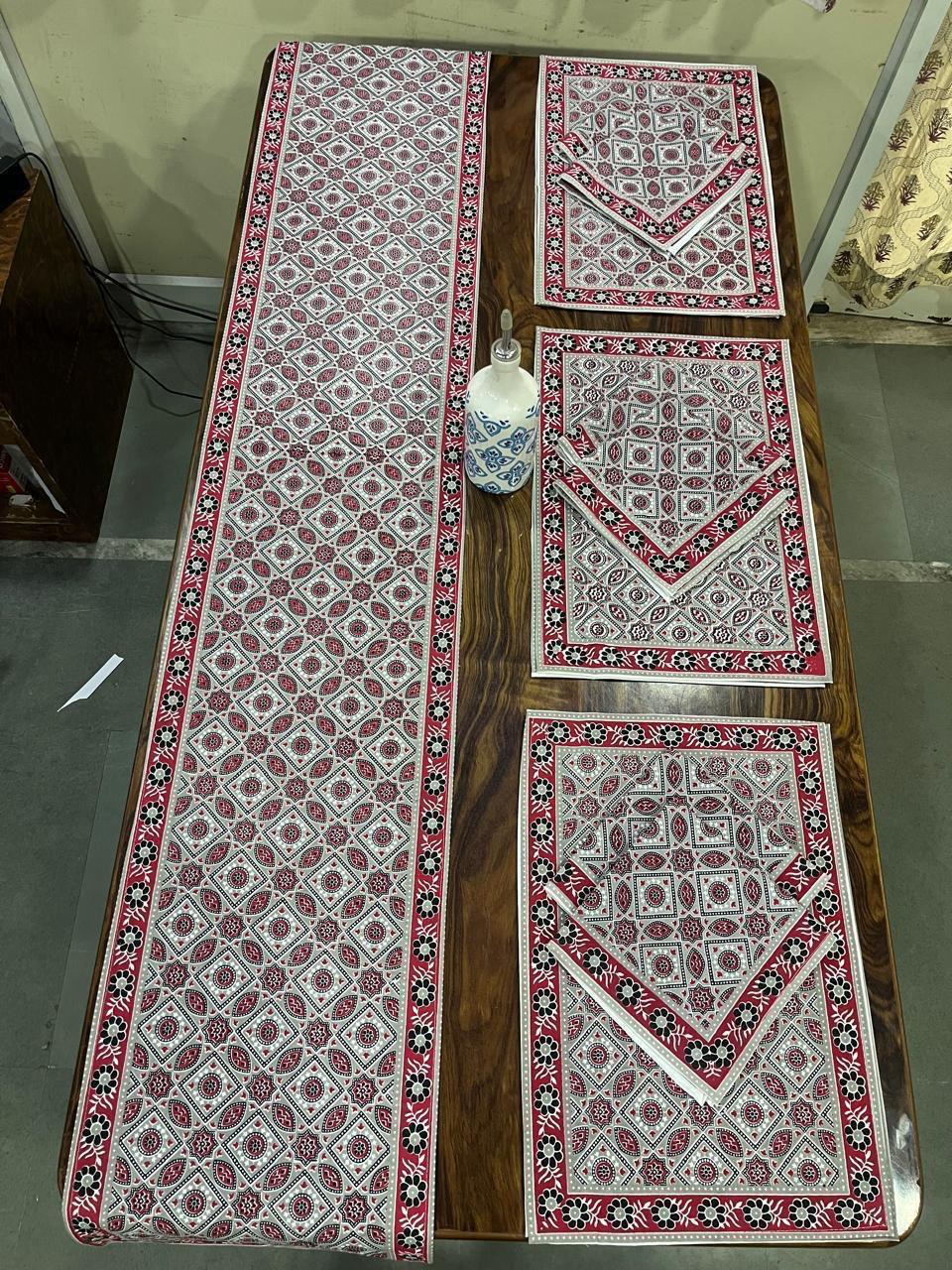 Premium Cotton Canvas Table Runner & Placemat Set (13x72 Runner + 6 Mats + 6 Napkins) – Elegant Dining Table Decor