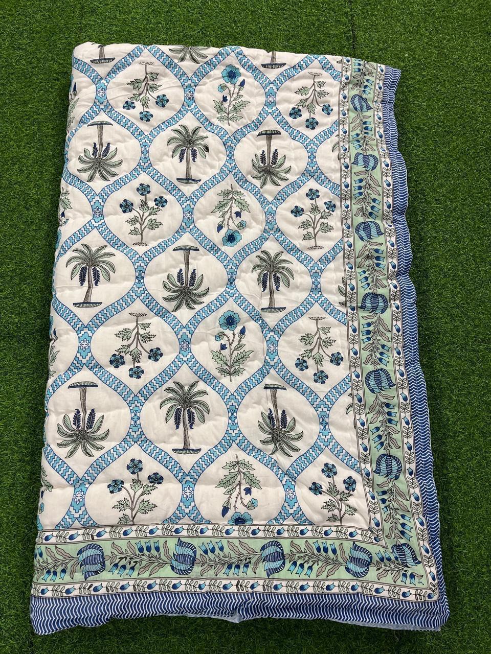 Jaipuri Cotton Quilt Single Bed (60x90 Inches) – Reversible Rajai with Pure Cotton Filling