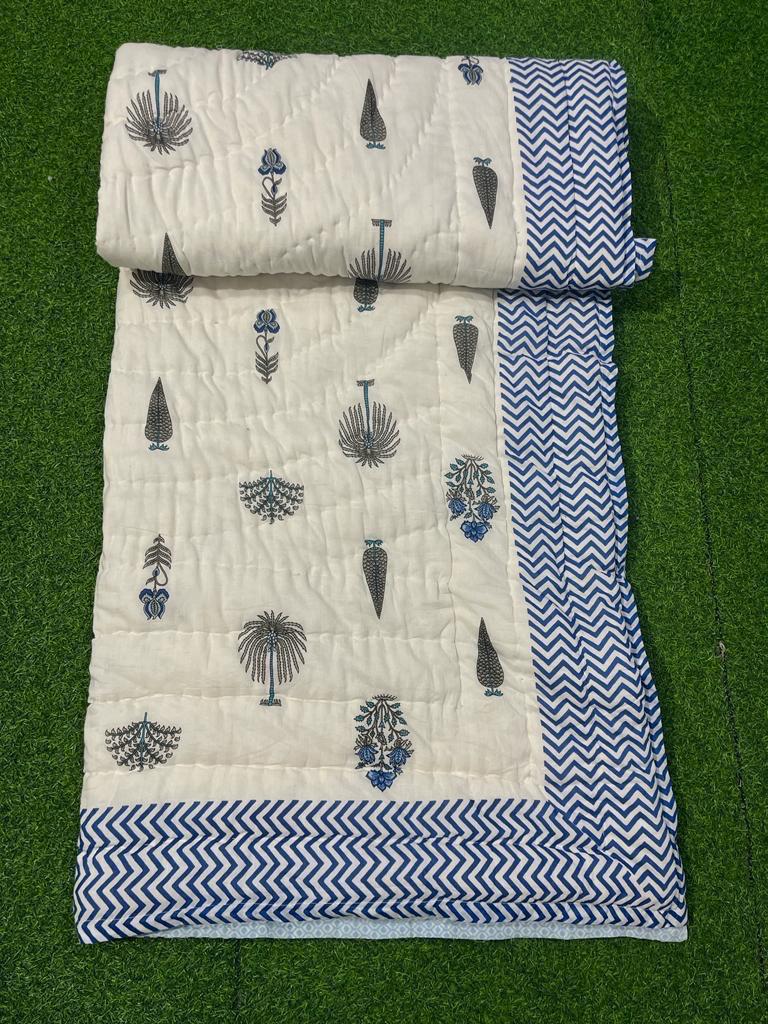 Jaipuri Cotton Quilt Single Bed (60x90 Inches) – Reversible Rajai with Pure Cotton Filling