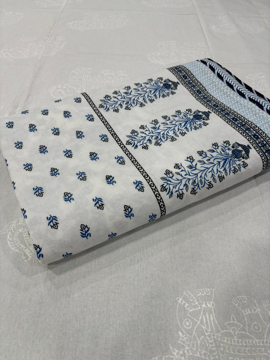 King Size Cotton Dohar 90×108 | 3 Layer Reversible Handblock Printed Double Bed Dohar | Pure Cotton Summer Quilt | Lightweight AC Dohar by The Handblock Jaipur