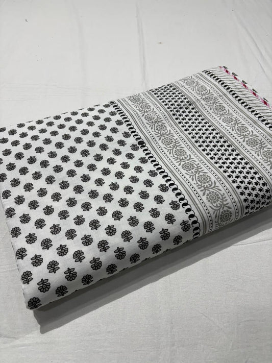 King Size Cotton Dohar 90×108 | 3 Layer Reversible Handblock Printed Double Bed Dohar | Pure Cotton Summer Quilt | Lightweight AC Dohar by The Handblock Jaipur
