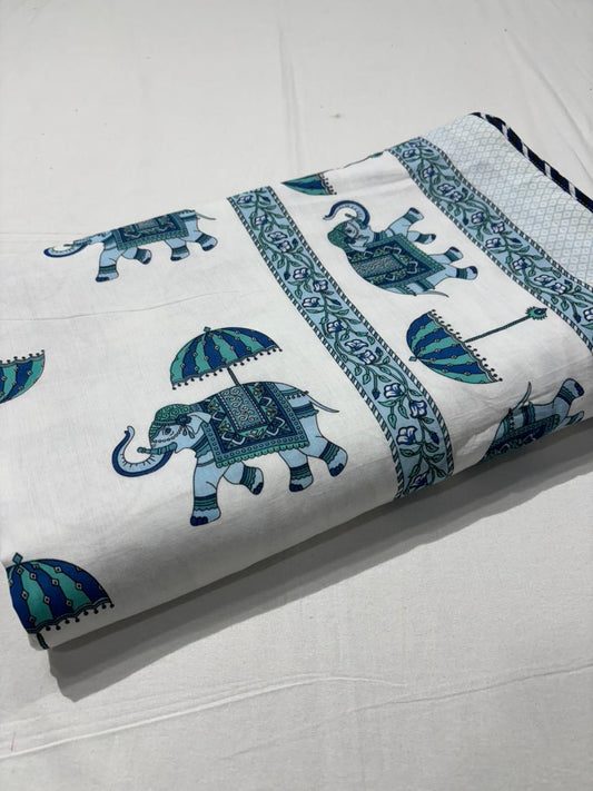 King Size Cotton Dohar 90×108 | 3 Layer Reversible Handblock Printed Double Bed Dohar | Pure Cotton Summer Quilt | Lightweight AC Dohar by The Handblock Jaipur