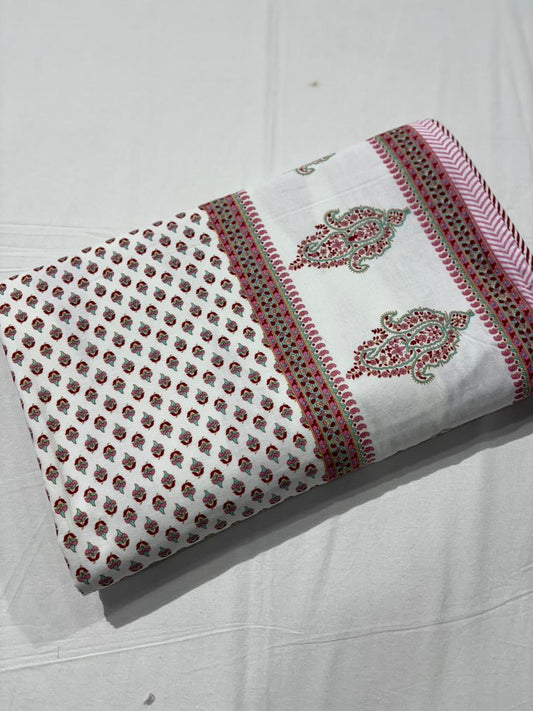 King Size Cotton Dohar 90×108 | 3 Layer Reversible Handblock Printed Double Bed Dohar | Pure Cotton Summer Quilt | Lightweight AC Dohar by The Handblock Jaipur