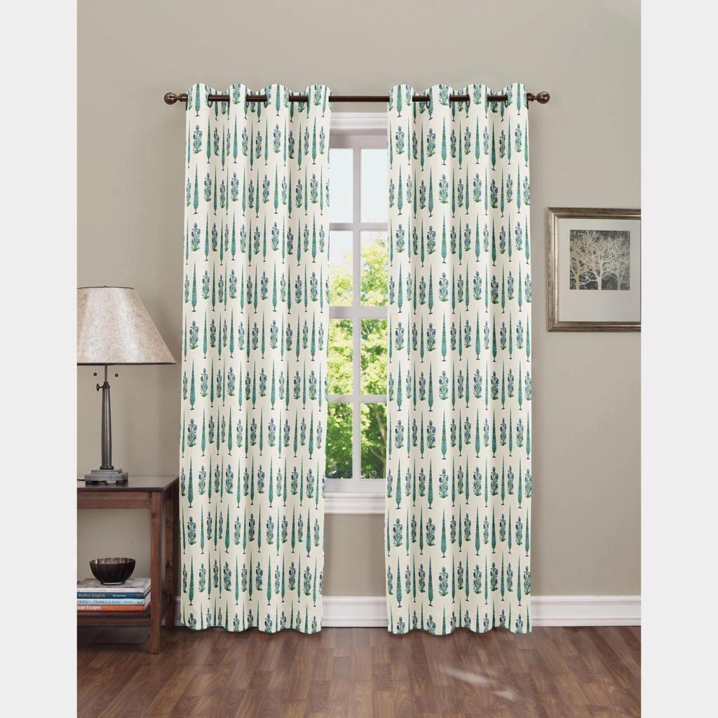 Pure Cotton Hand Block Print Curtains | South Murgan Fabric Curtains | 4'x5', 4'x7', 4'x9' Sizes (2 pcs) | Custom Curtains | The Handblock Jaipur