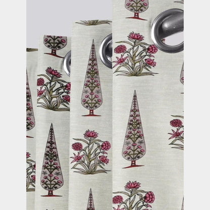 Pure Cotton Hand Block Print Curtains | South Murgan Fabric Curtains | 4'x5', 4'x7', 4'x9' Sizes (2 pcs) | Custom Curtains | The Handblock Jaipur