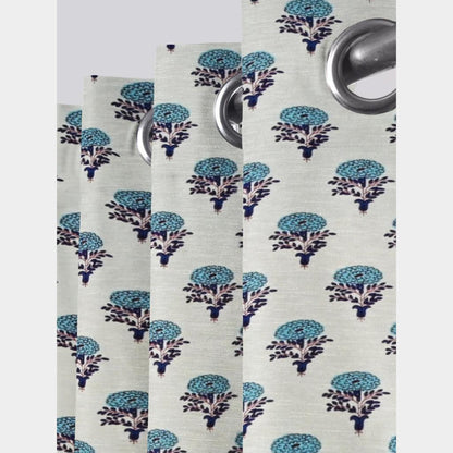 Pure Cotton Hand Block Print Curtains | South Murgan Fabric Curtains | 4'x5', 4'x7', 4'x9' Sizes (2 pcs) | Custom Curtains | The Handblock Jaipur