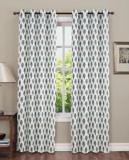 Pure Cotton Hand Block Print Curtains | South Murgan Fabric Curtains | 4'x5', 4'x7', 4'x9' Sizes (2 pcs) | Custom Curtains | The Handblock Jaipur