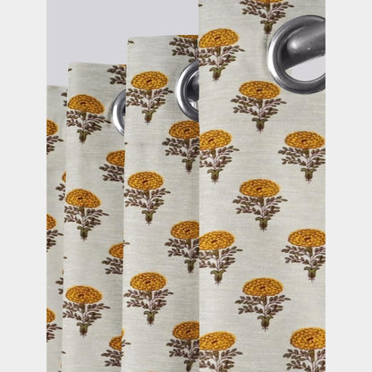 Pure Cotton Hand Block Print Curtains | South Murgan Fabric Curtains | 4'x5', 4'x7', 4'x9' Sizes (2 pcs) | Custom Curtains | The Handblock Jaipur