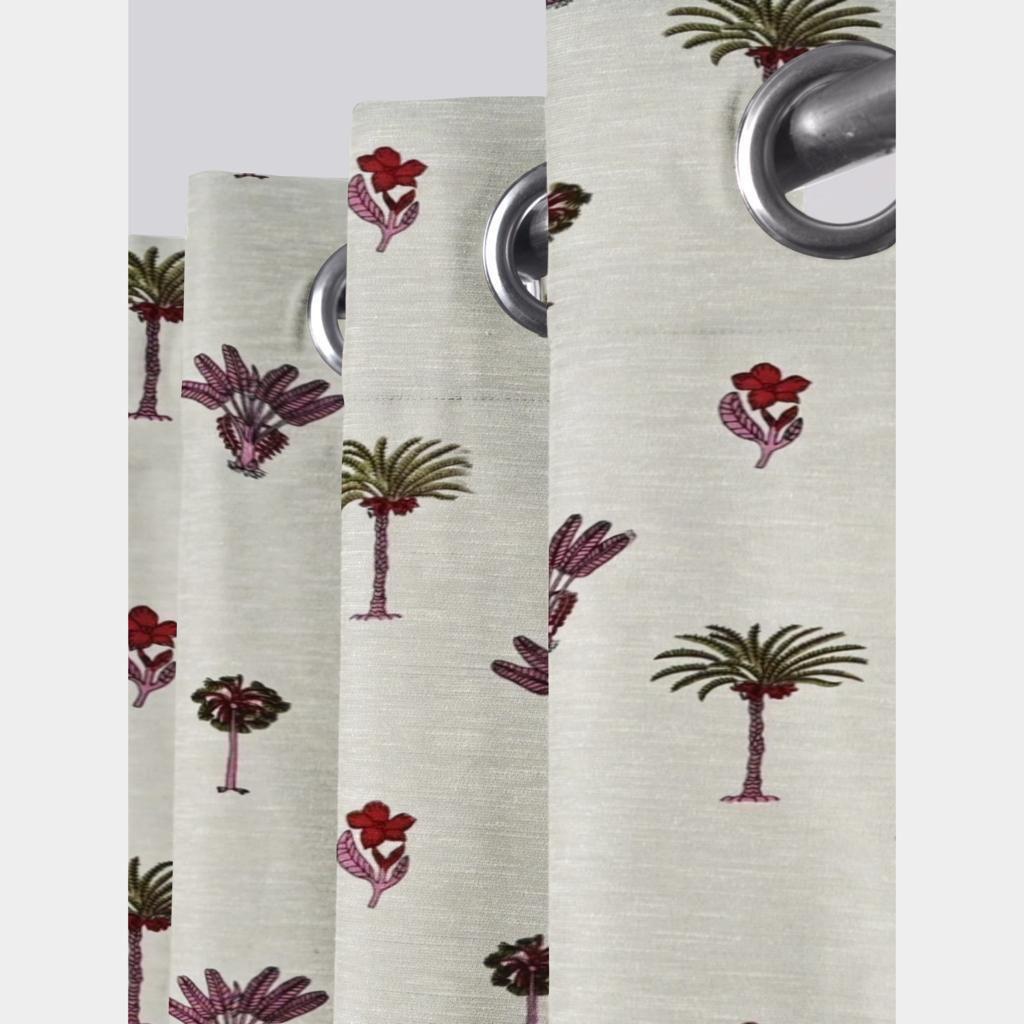 Pure Cotton Hand Block Print Curtains | South Murgan Fabric Curtains | 4'x5', 4'x7', 4'x9' Sizes (2 pcs) | Custom Curtains | The Handblock Jaipur