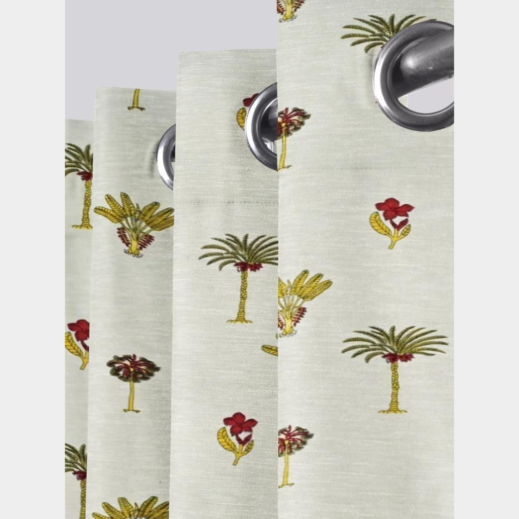 Pure Cotton Hand Block Print Curtains | South Murgan Fabric Curtains | 4'x5', 4'x7', 4'x9' Sizes (2 pcs) | Custom Curtains | The Handblock Jaipur
