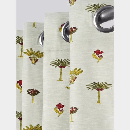 Pure Cotton Hand Block Print Curtains | South Murgan Fabric Curtains | 4'x5', 4'x7', 4'x9' Sizes (2 pcs) | Custom Curtains | The Handblock Jaipur