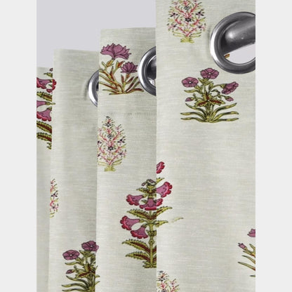 Pure Cotton Hand Block Print Curtains | South Murgan Fabric Curtains | 4'x5', 4'x7', 4'x9' Sizes (2 pcs) | Custom Curtains | The Handblock Jaipur