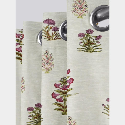Pure Cotton Hand Block Print Curtains | South Murgan Fabric Curtains | 4'x5', 4'x7', 4'x9' Sizes (2 pcs) | Custom Curtains | The Handblock Jaipur