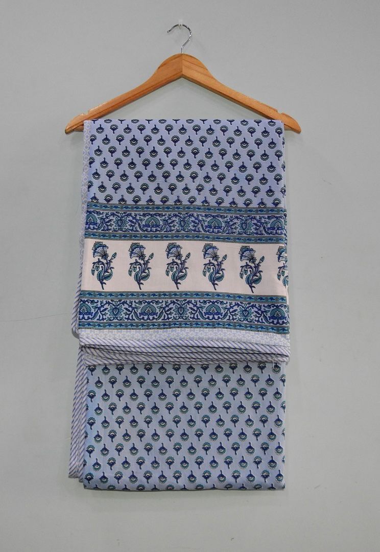 Handblock Cotton Dohar Single Bed 60x90 | 3 Layer Pure Cotton Falaline Lightweight Summer Blanket | Handmade by The Handblock Jaipur