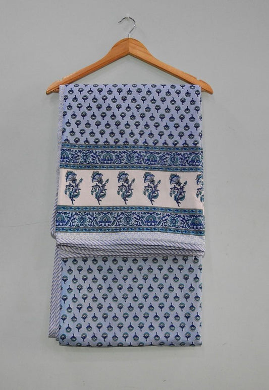 Handblock Cotton Dohar Single Bed 60x90 | 3 Layer Pure Cotton Falaline Lightweight Summer Blanket | Handmade by The Handblock Jaipur