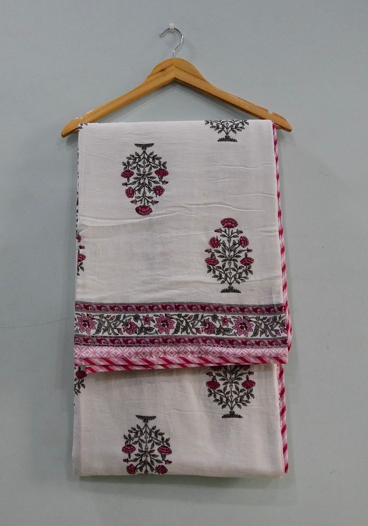 Handblock Cotton Dohar Single Bed 60x90 | 3 Layer Pure Cotton Falaline Lightweight Summer Blanket | Handmade by The Handblock Jaipur