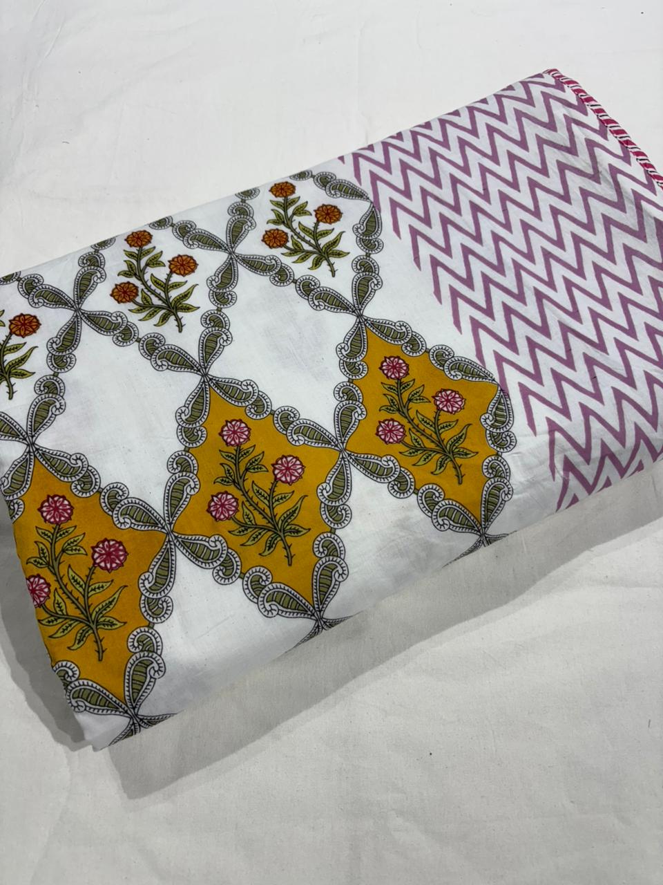 King Size Cotton Dohar 90×108 | 3 Layer Reversible Handblock Printed Double Bed Dohar | Pure Cotton Summer Quilt | Lightweight AC Dohar by The Handblock Jaipur