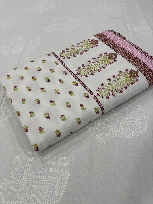 King Size Cotton Dohar 90×108 | 3 Layer Reversible Handblock Printed Double Bed Dohar | Pure Cotton Summer Quilt | Lightweight AC Dohar by The Handblock Jaipur