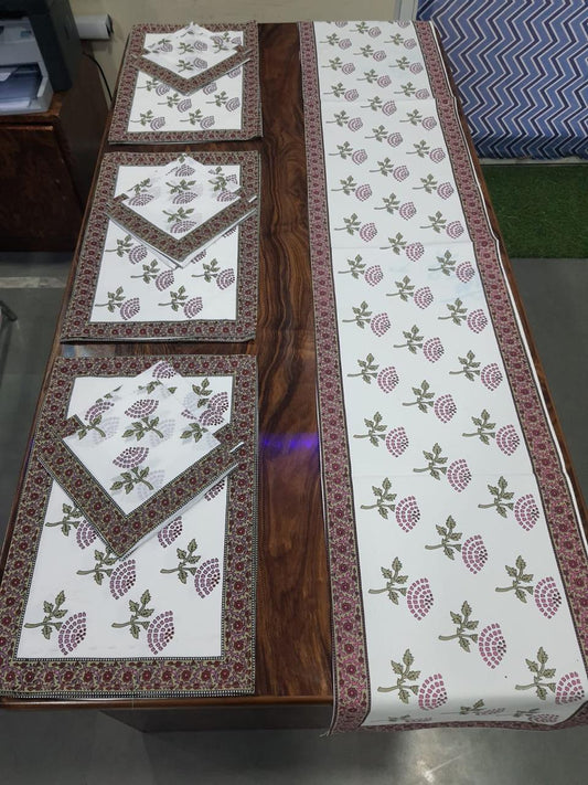 Premium Cotton Canvas Table Runner & Placemat Set (13x72 Runner + 6 Mats + 6 Napkins) – Elegant Dining Table Decor