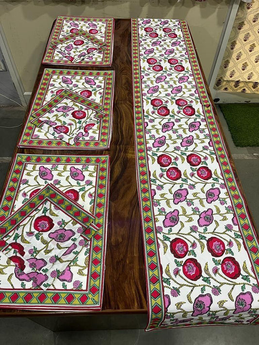 Premium Cotton Canvas Table Runner & Placemat Set (13x72 Runner + 6 Mats + 6 Napkins) – Elegant Dining Table Decor