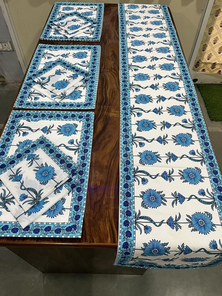 Premium Cotton Canvas Table Runner & Placemat Set (13x72 Runner + 6 Mats + 6 Napkins) – Elegant Dining Table Decor