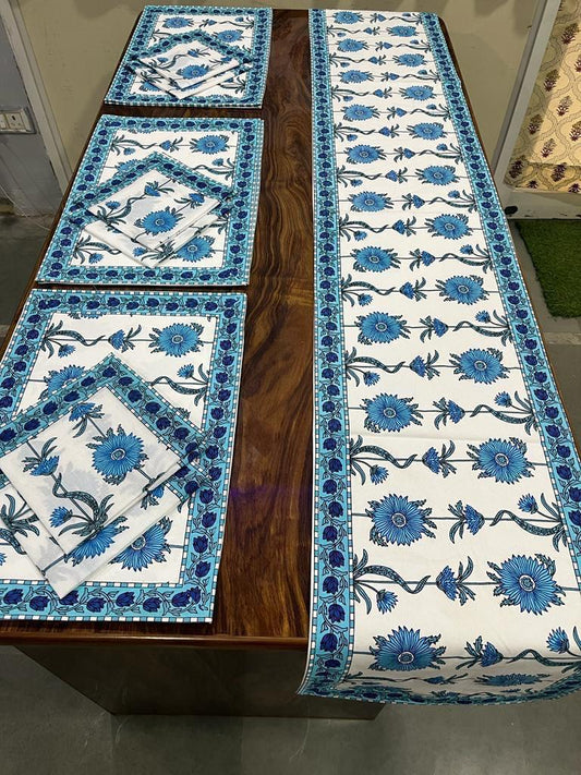 Premium Cotton Canvas Table Runner & Placemat Set (13x72 Runner + 6 Mats + 6 Napkins) – Elegant Dining Table Decor