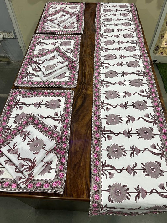 Premium Cotton Canvas Table Runner & Placemat Set (13x72 Runner + 6 Mats + 6 Napkins) – Elegant Dining Table Decor