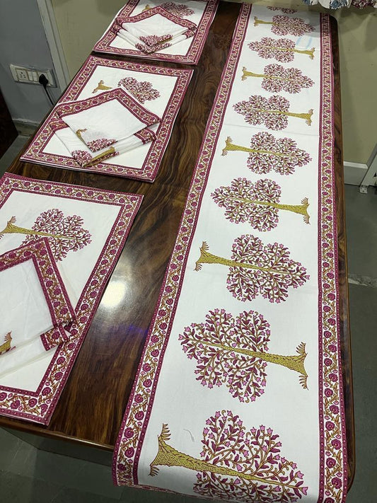 Premium Cotton Canvas Table Runner & Placemat Set (13x72 Runner + 6 Mats + 6 Napkins) – Elegant Dining Table Decor