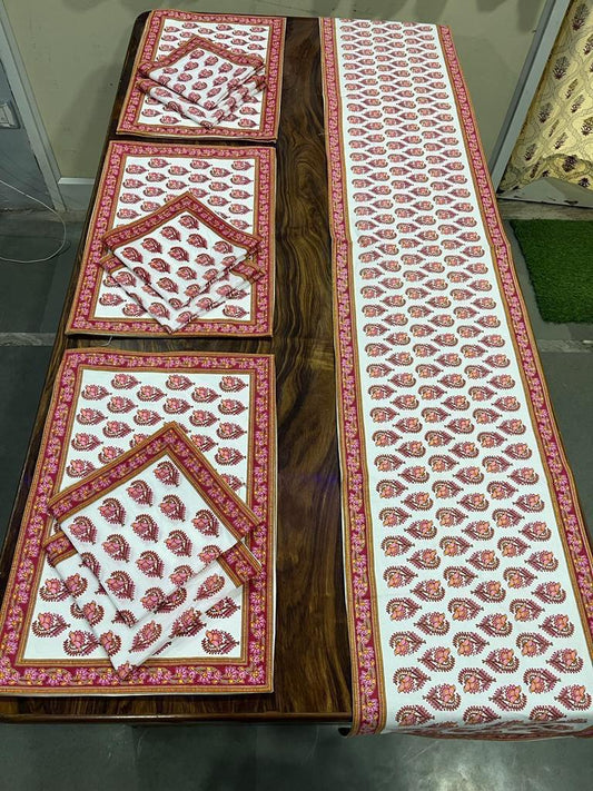 Premium Cotton Canvas Table Runner & Placemat Set (13x72 Runner + 6 Mats + 6 Napkins) – Elegant Dining Table Decor