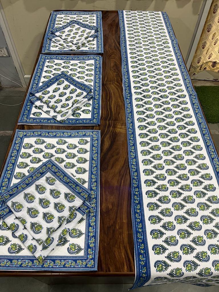 Premium Cotton Canvas Table Runner & Placemat Set (13x72 Runner + 6 Mats + 6 Napkins) – Elegant Dining Table Decor