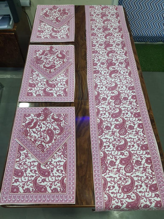 Premium Cotton Canvas Table Runner & Placemat Set (13x72 Runner + 6 Mats + 6 Napkins) – Elegant Dining Table Decor