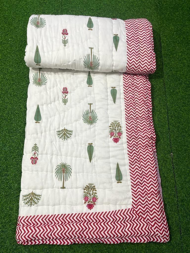 Jaipuri Cotton Quilt Single Bed (60x90 Inches) – Reversible Rajai with Pure Cotton Filling