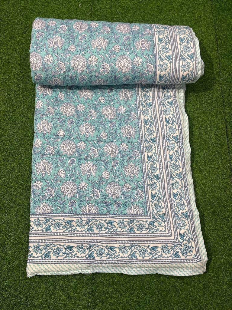 Jaipuri Cotton Quilt Single Bed (60x90 Inches) – Reversible Rajai with Pure Cotton Filling