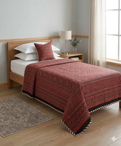 Handblock Cotton Dohar Single Bed 60x90 | 3 Layer Pure Cotton Falaline Lightweight Summer Blanket | Handmade by The Handblock Jaipur