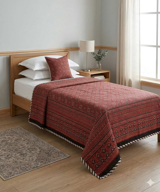 Handblock Cotton Dohar Single Bed 60x90 | 3 Layer Pure Cotton Falaline Lightweight Summer Blanket | Handmade by The Handblock Jaipur